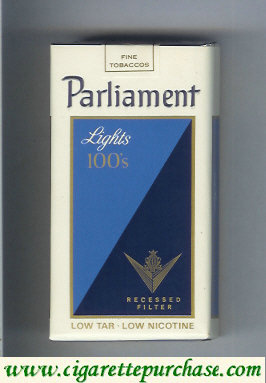 Parliament Lights 100s Recessed Filter cigarettes soft box